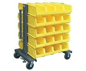 Double-Sided Mobile Bin Rack With 40 Bins | Motion Savers Inc. | 877 ...